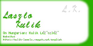 laszlo kulik business card